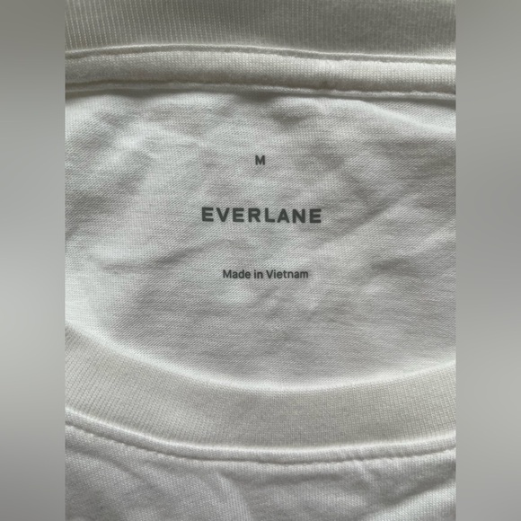 New Everlane Women Crew Neck White Tee Shirt Size Medium - Picture 6 of 8